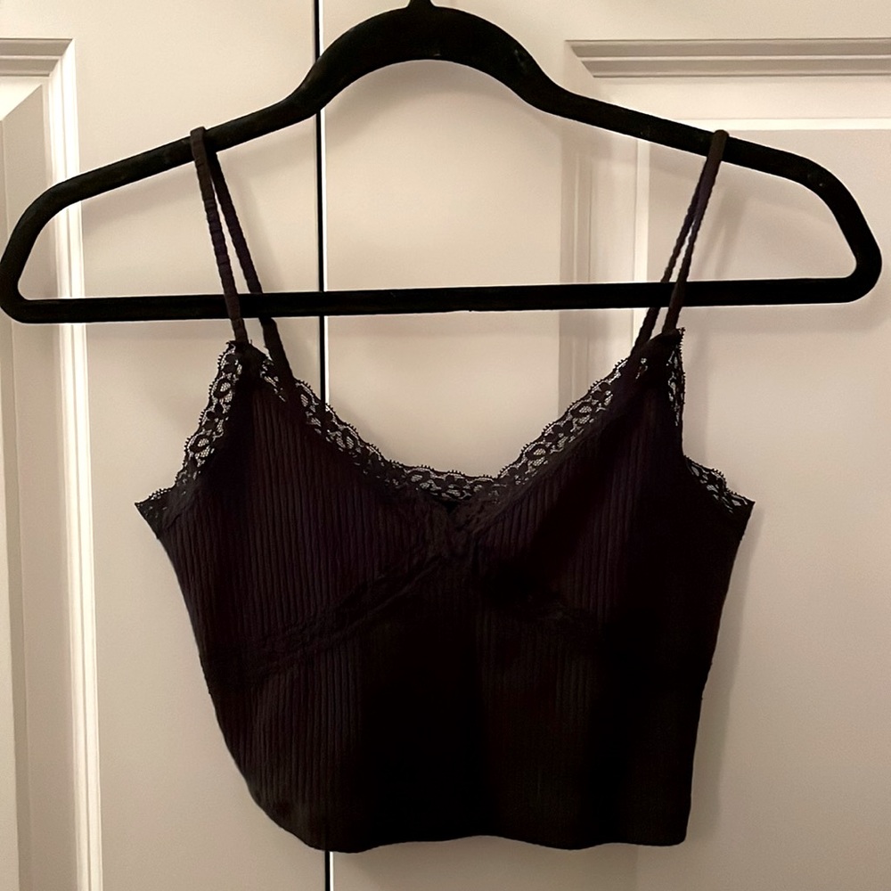Black cropped top